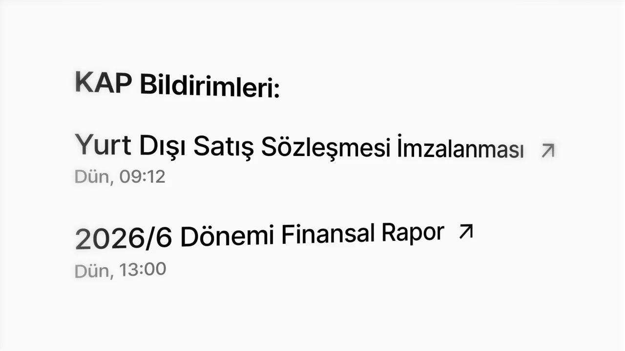 Sohbette PhillipCapital Araştırma notu ve son KAP bildirimleri listesi; temsili şirket XYZ.